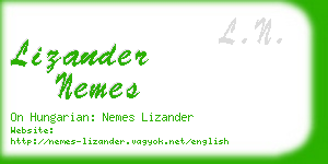 lizander nemes business card